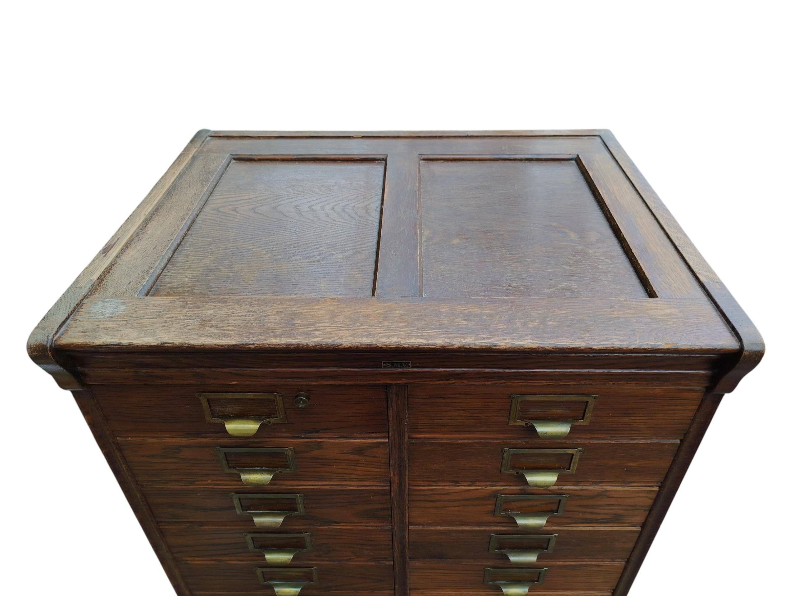 Archive furniture in oak S.M.V., Denmark 1920s–40s