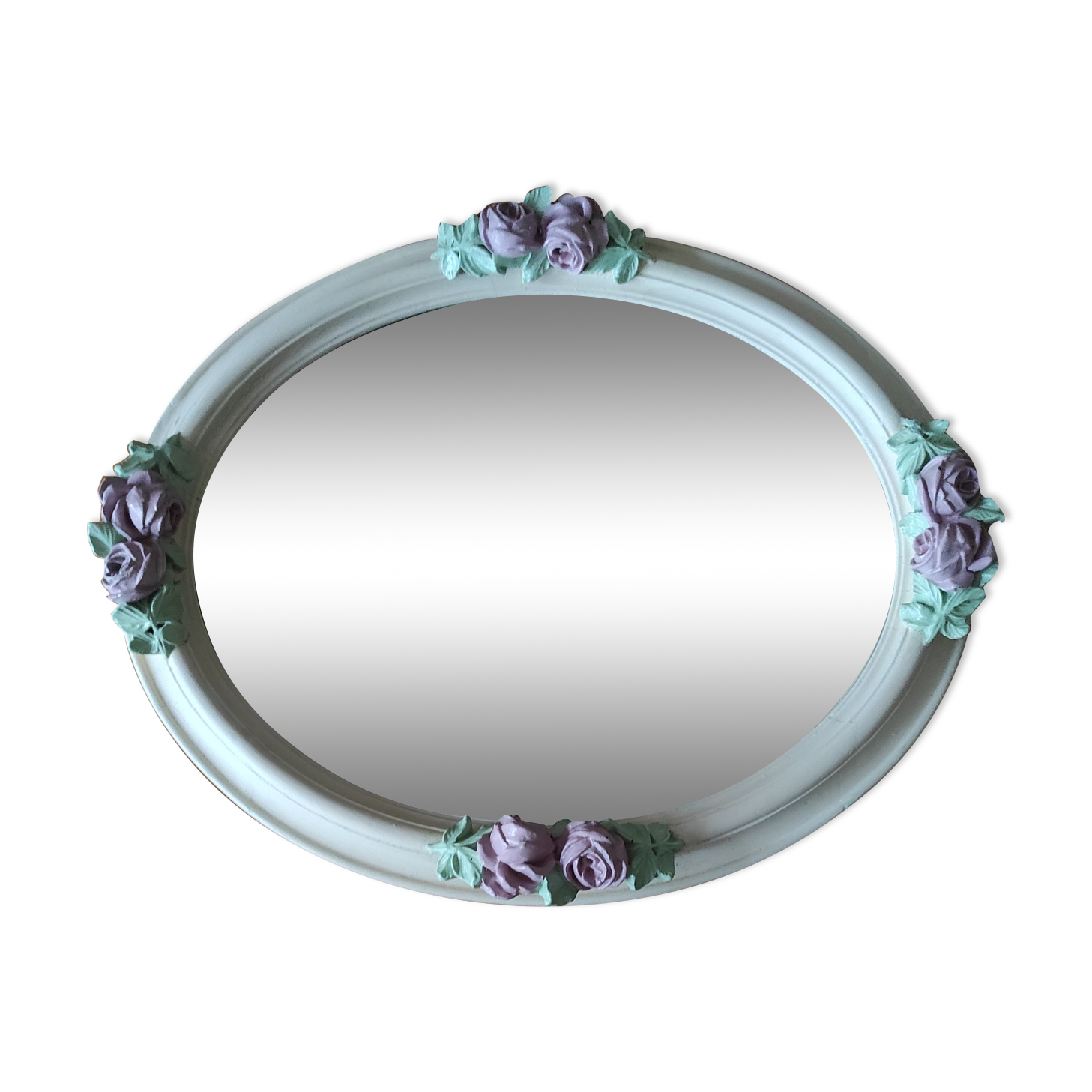 Antique mirror with roses