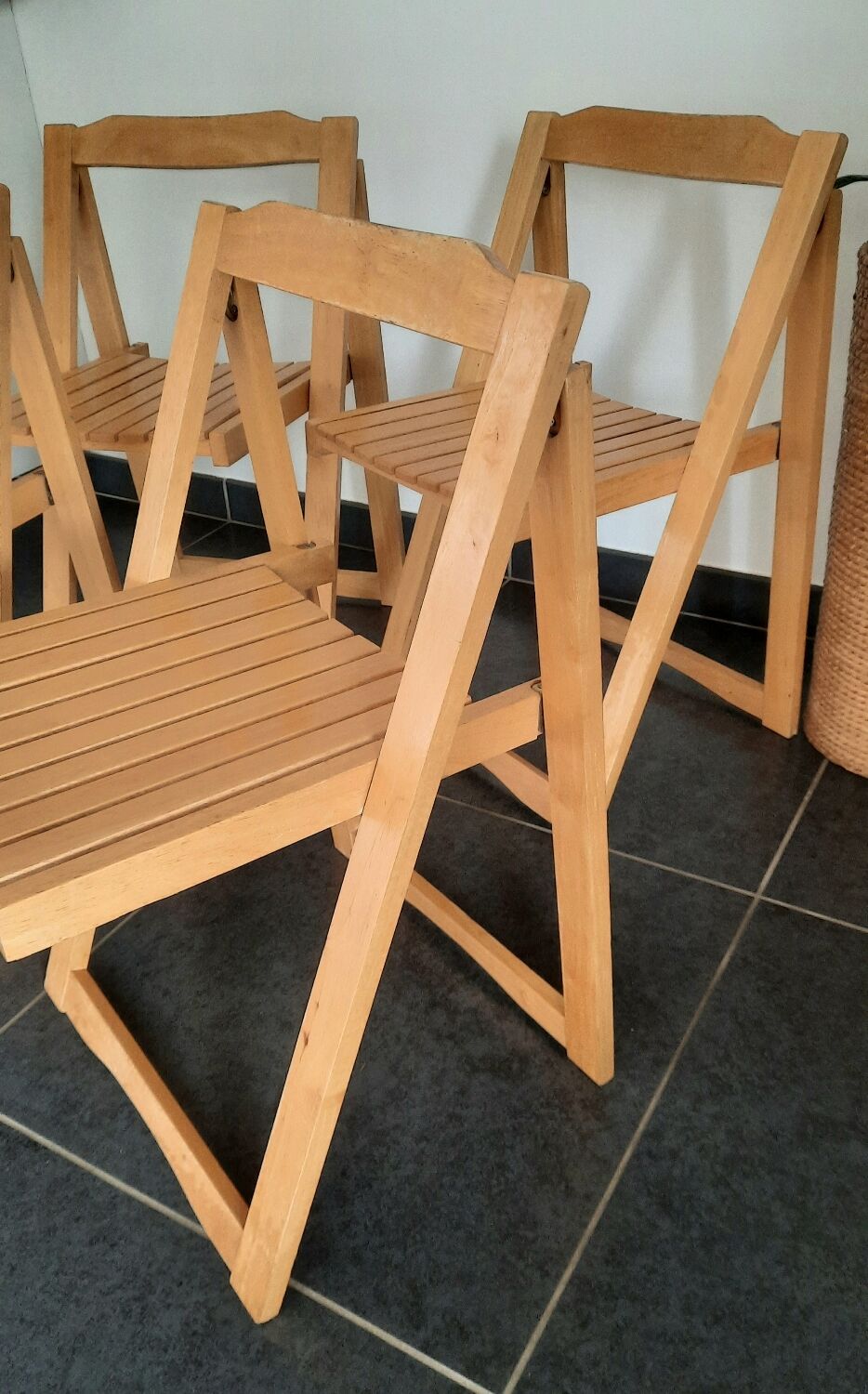 Vintage wood folding chairs