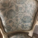 Armchair and its footrest Louis XV style