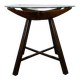 Side table in wood and glass, Italy, 1960s, pedestal table