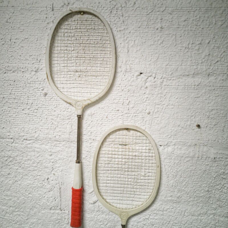 Pair of vintage badminton rackets