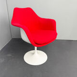 Tulip chair – swivel armchair red, by Eero Saarinen for Knoll International, Italy, 1960s