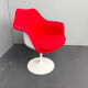 Tulip chair – swivel armchair red, by Eero Saarinen for Knoll International, Italy, 1960s