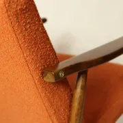 Vintage pumpkin orange lounge chair 1970s restored