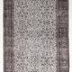 4x7 Turkish Floral Gray & Black Vintage Rug, 124x208Cm