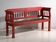 Old red-painted pine bench with turned backrest – Central Europe, circa 1900