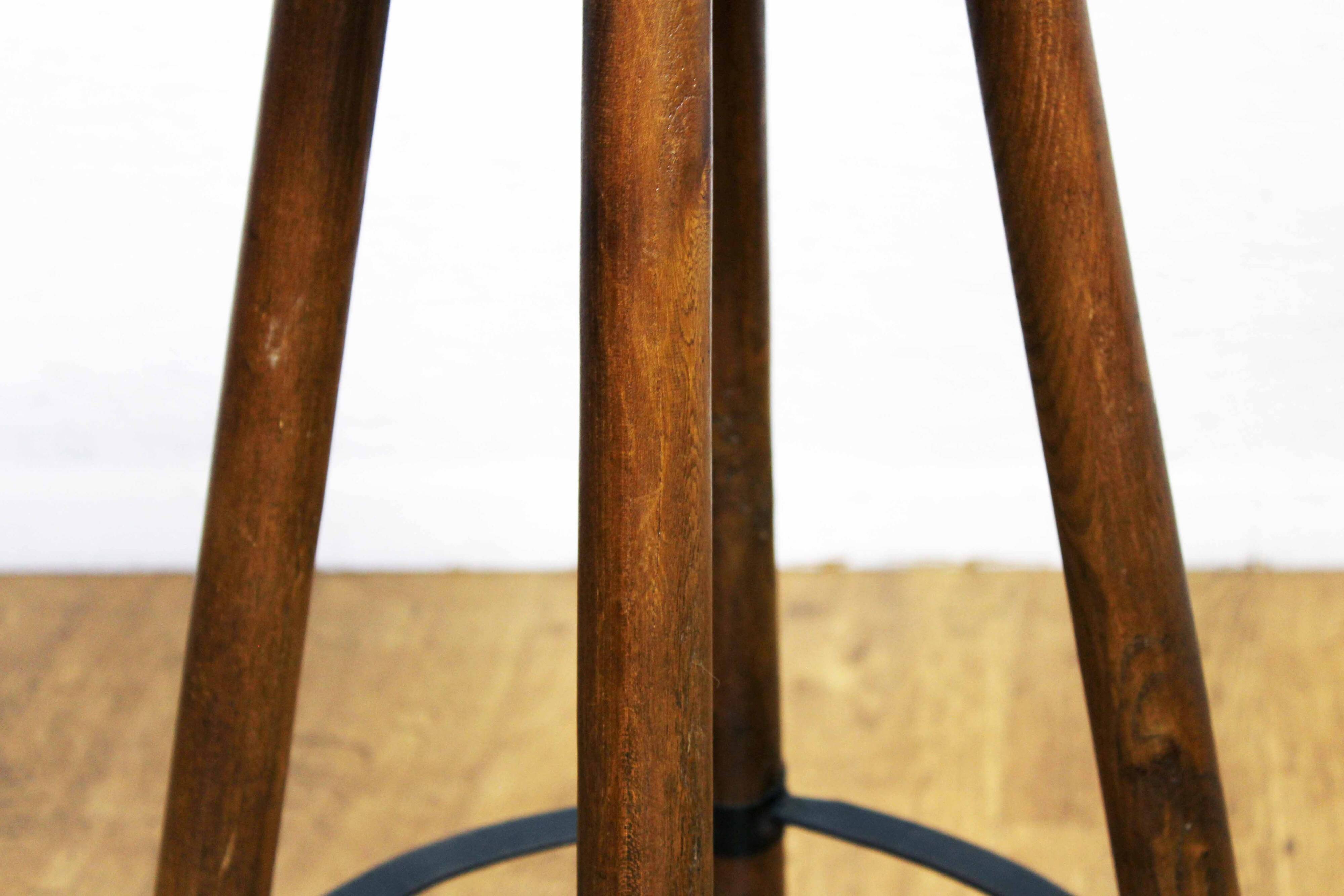 High stool in solid wood