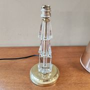 Lampe Art Déco, verre et laiton
