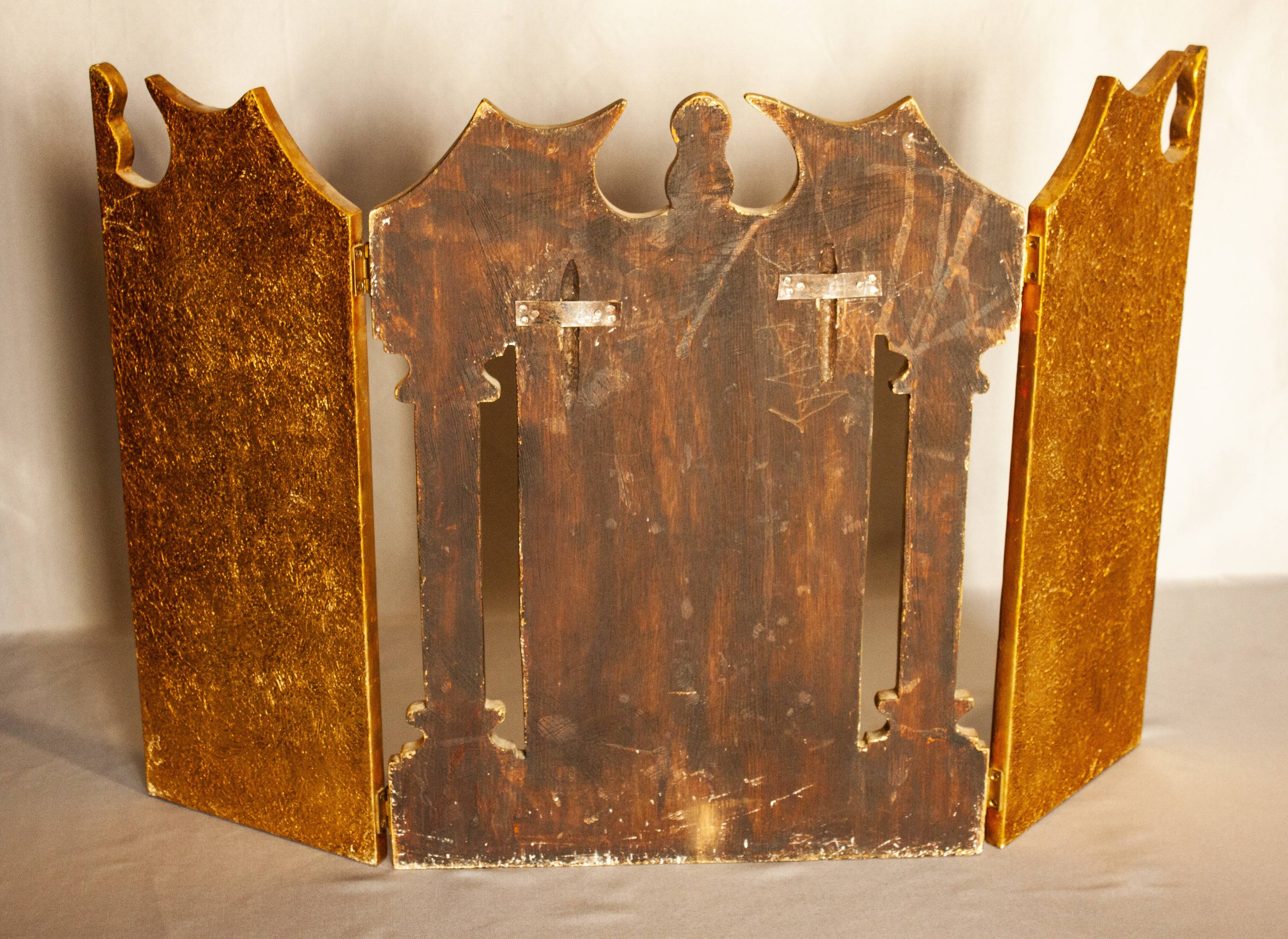 Tríptico religioso. quadro religioso.