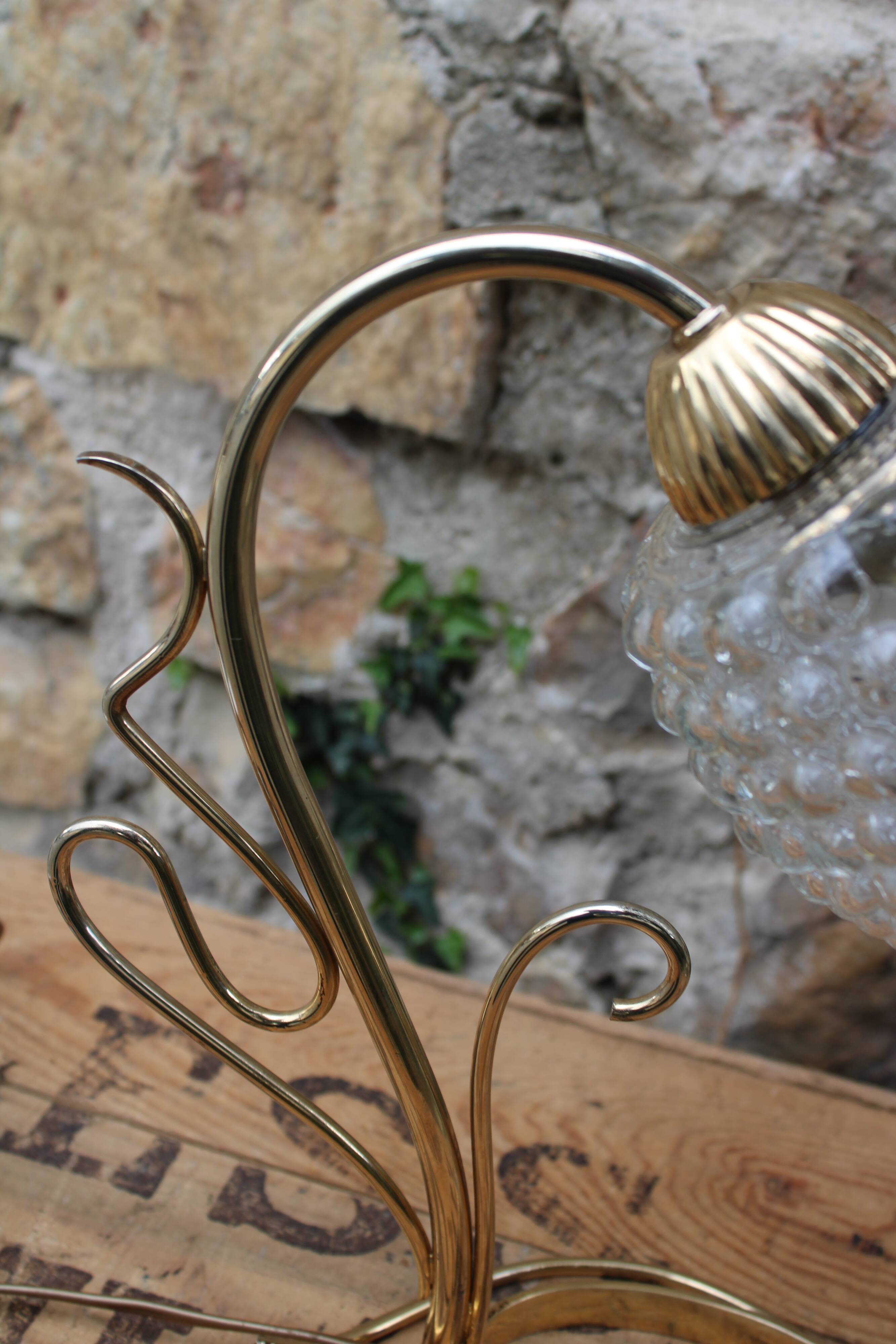 Brass pine cone lamp