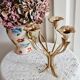Chandelier haut laiton fleurs