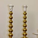 Paire de lampes suédoises en laiton du milieu du siècle