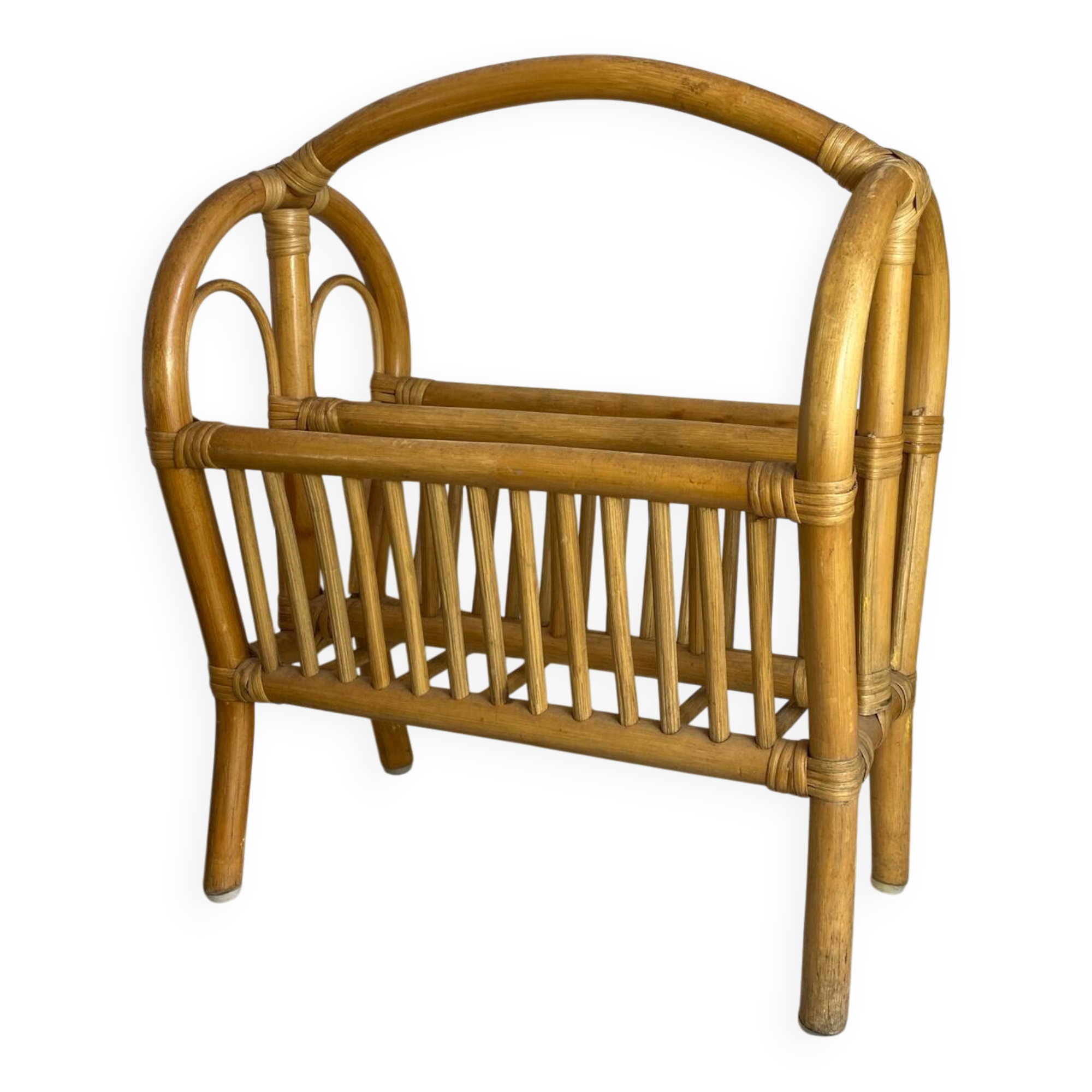 Rattan magazine rack
