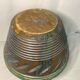 Vase boule art déco en terre cuite polychrome vers 1930