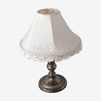 Vintage bedside lamp with chrome base