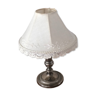 Vintage bedside lamp with chrome base