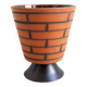 Vintage terracotta ceramic diabolo planter / flower pot