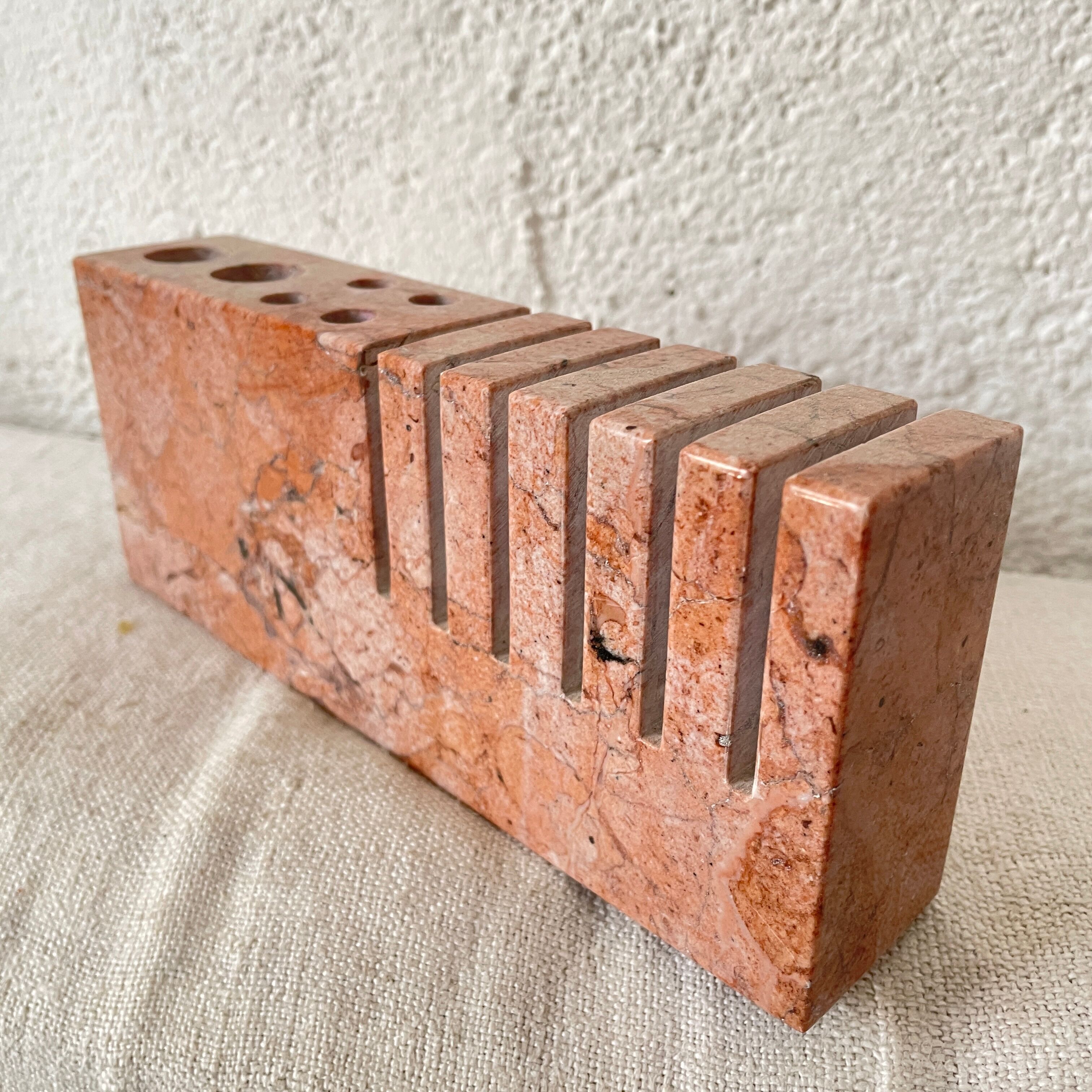 Pencil holder letter press paper design marble 1960 70 1970 sculpture