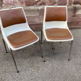 Suite de 4 chaises design de salle de spectacle Allibert 1970