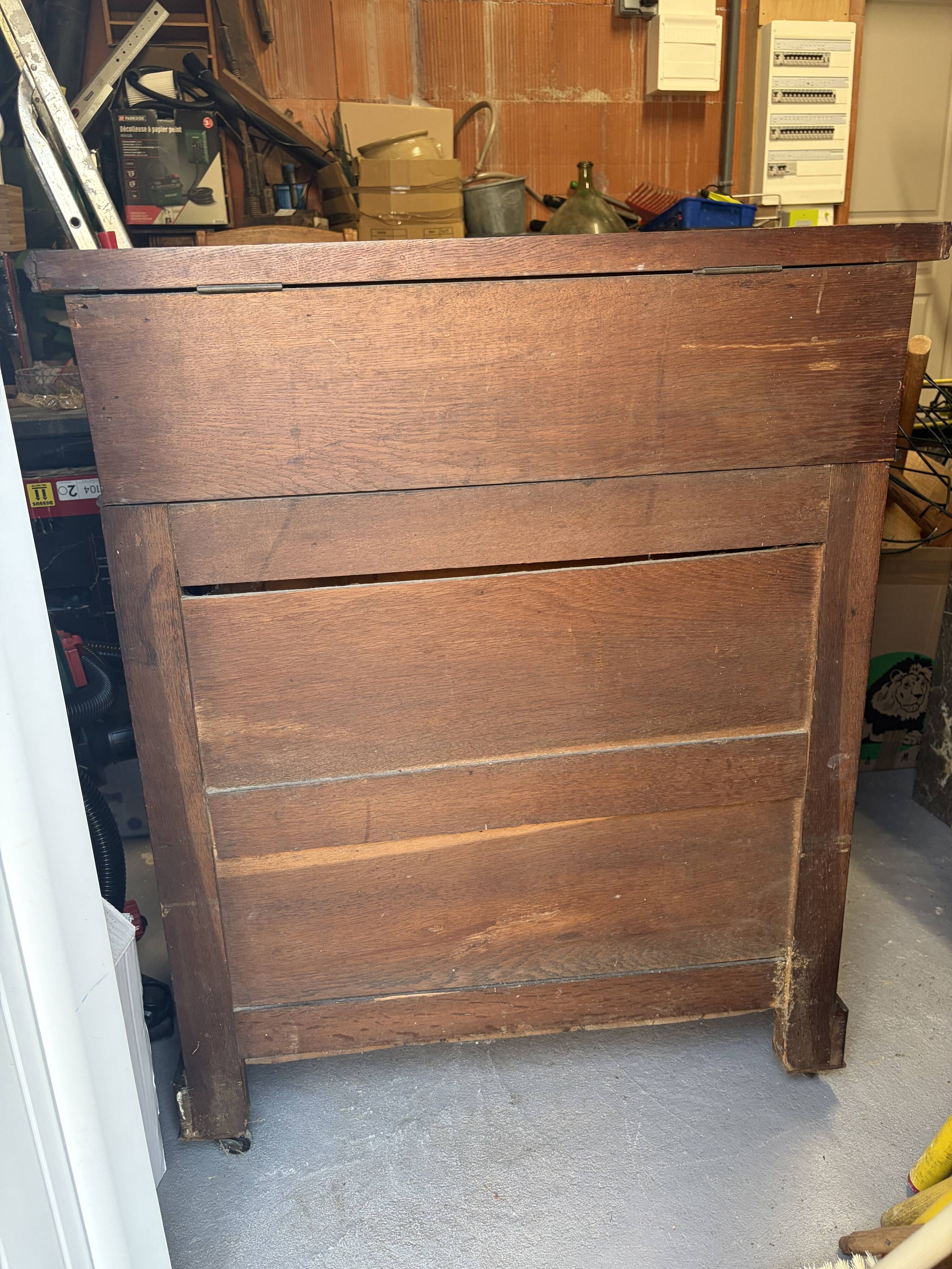 Louis-Philippe mahogany railway toilet commode