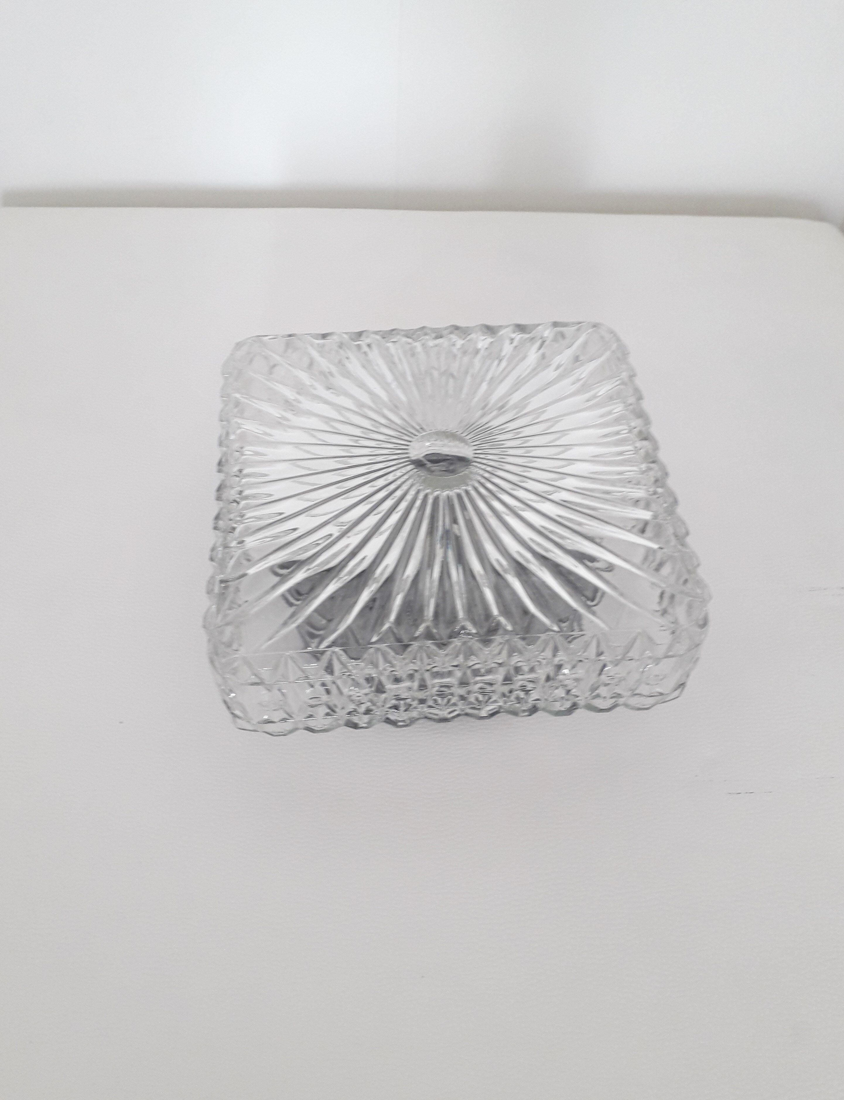 Vintage ceiling lamp / wall lamp - Molded glass - square - 1960