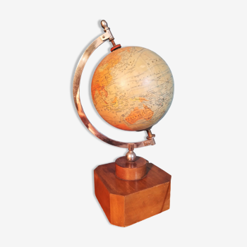 Globe terrestre lumineux Girard Barrère 1930s