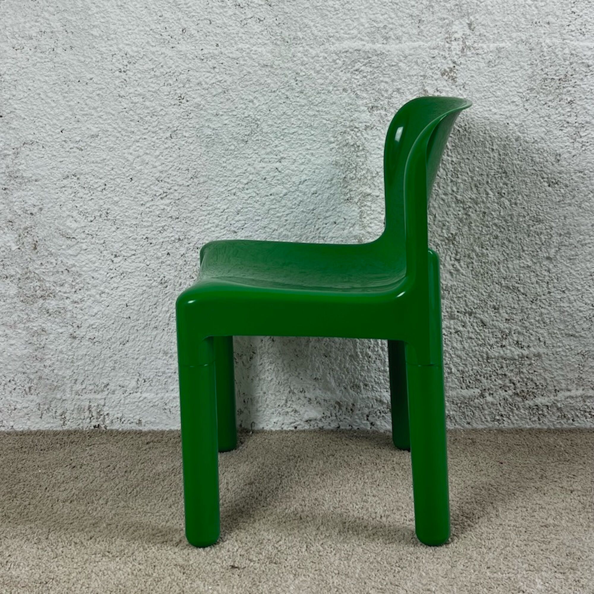Chaise verte Kartell Modèle 4875 par Carlo Bartoli, années 70