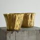Pair of Kasper Mobach vases in pottery with golden glaze from the 1990s.