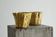 Pair of Kasper Mobach vases in pottery with golden glaze from the 1990s.