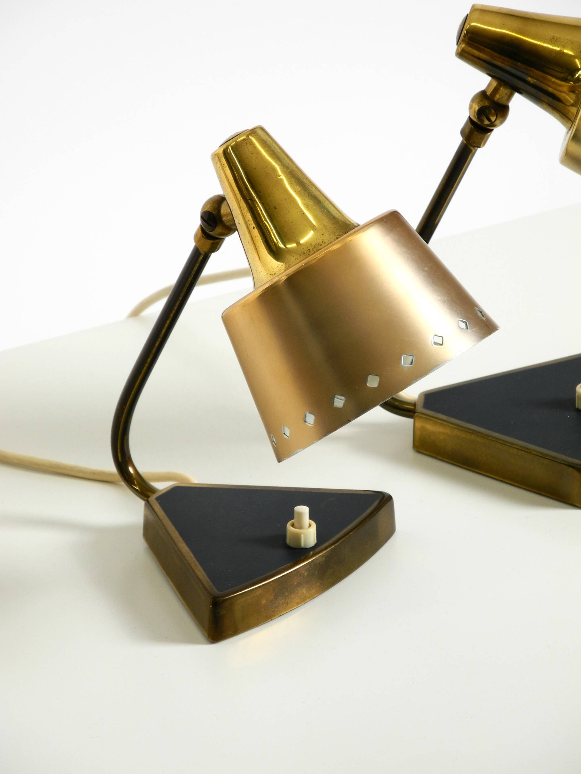 Two beautiful rare Mid Century Modern brass table lamps