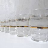 6 anciens verres granités blancs Art Déco