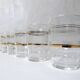 6 anciens verres granités blancs Art Déco