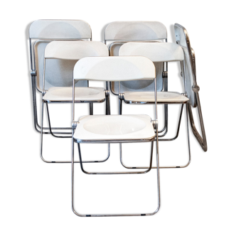 Six chairs Plia by Giancarlo Piretti for Anonima Castelli Italia Anno 1967