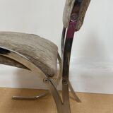 Set of 5 chrome chairs by Boris Tabacoff for Maison Christophe, circa 1900