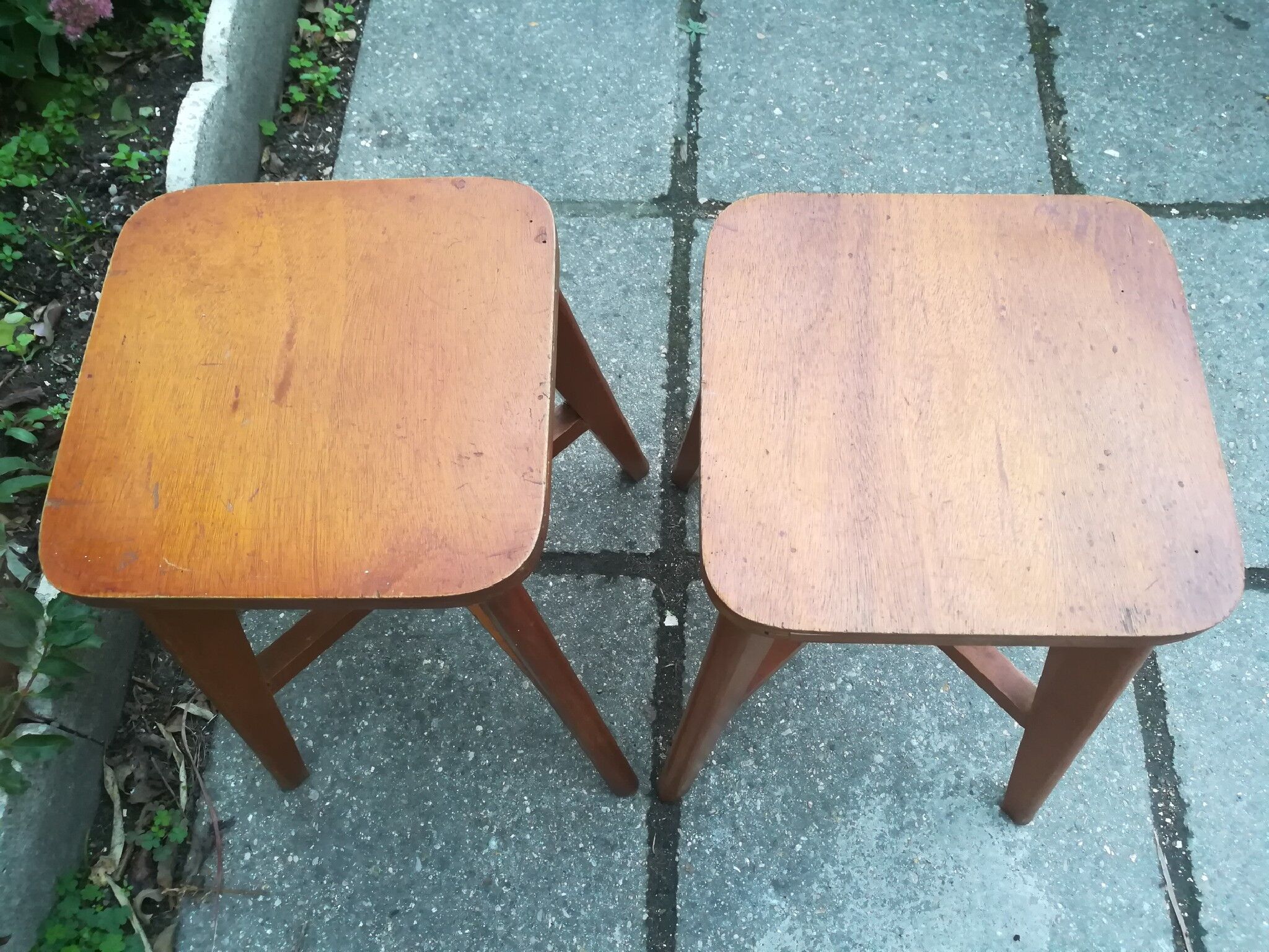 Pair of stools wood 50 years