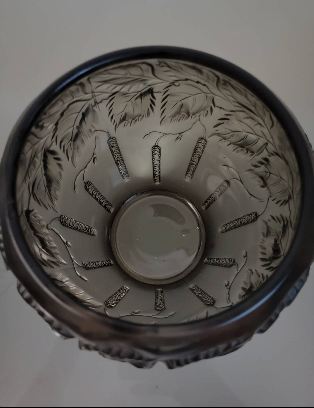 Vase art déco, fumée persglas avec décor, Barolac Josef Inwald, période 1930