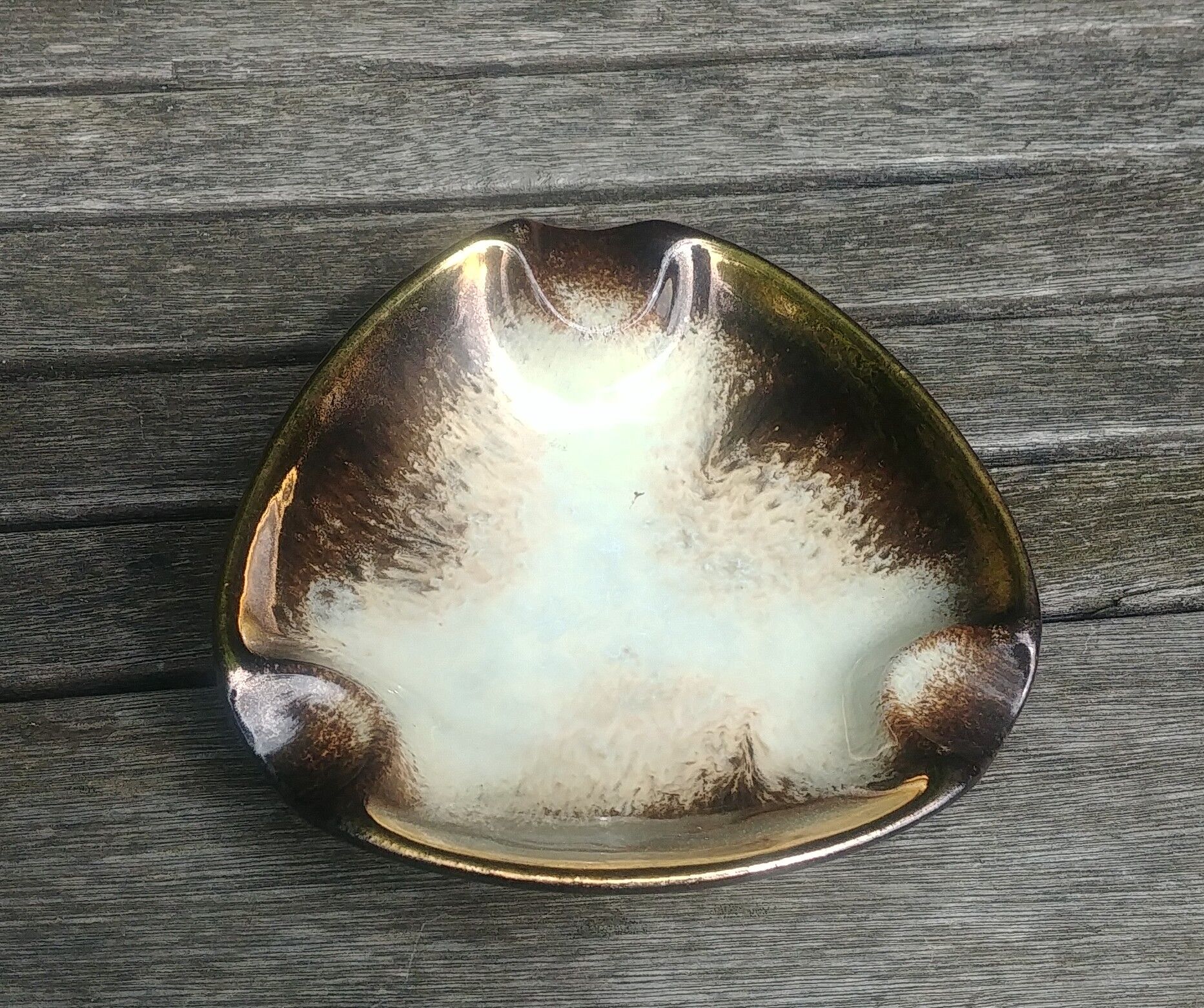 Vintage glazed ceramic ashtray/pocket emptier from the 60s