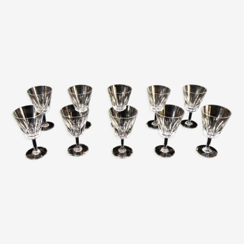 10 white wine glasses in baccarat crystal model cote d'azur