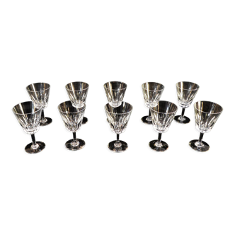 10 white wine glasses in baccarat crystal model cote d'azur