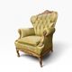 Vintage olive green baroque armchair / single seat / sofa