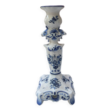 Hand-painted Moustiers porcelain candle holder