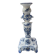 Hand-painted Moustiers porcelain candle holder