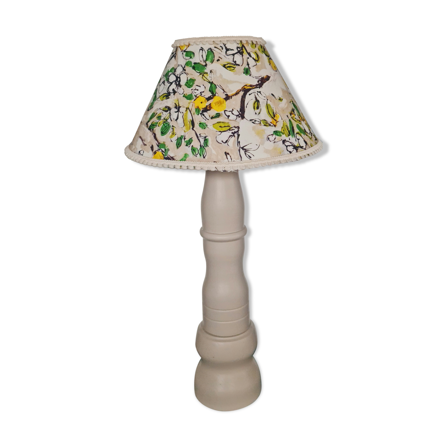 Table lamp foot wood made by cabinetmaker color pepper abbat day fabrics creator apple appie