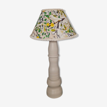 Table lamp foot wood made by cabinetmaker color pepper abbat day fabrics creator apple appie