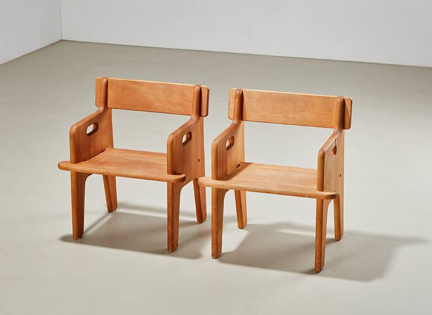 Hans Wegner Pair of 1st Edition Peter's Child Chairs for Fredericia Denmark 1944