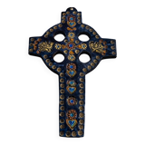 Glazed ceramic devotion cross – floral patterns