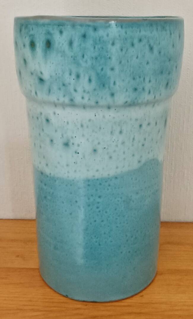 Blue ceramic vase. 60s