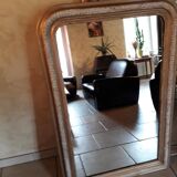 Mirror Napoleon III white waxed gold 117 x 78cm