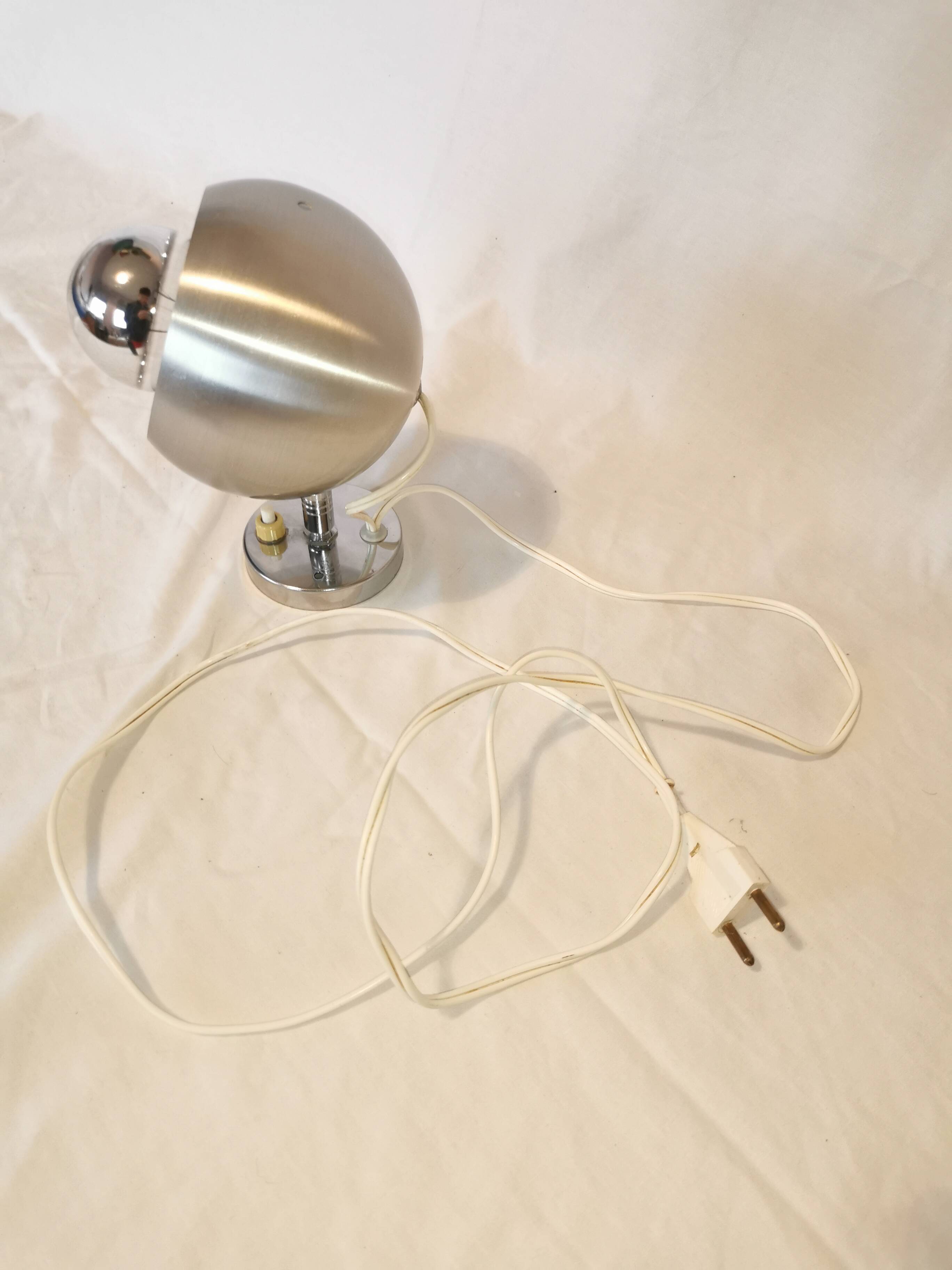 Lampe spot Eyeball aluminium brossé, 1970